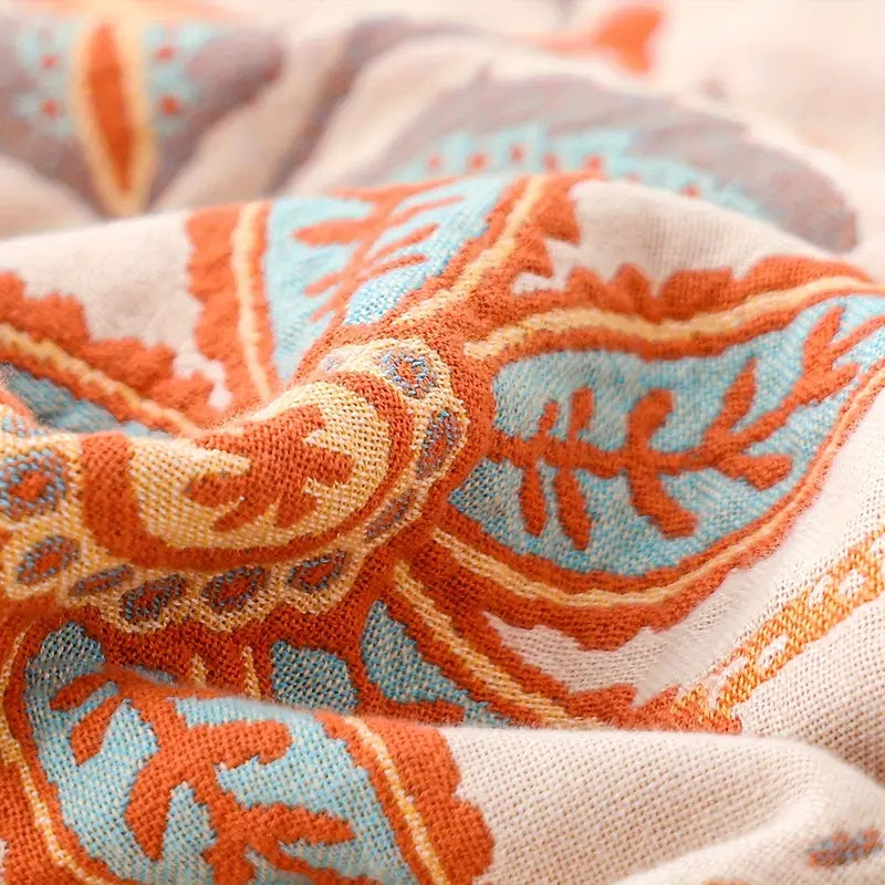 Floral Boho Sofa Throw Blanket